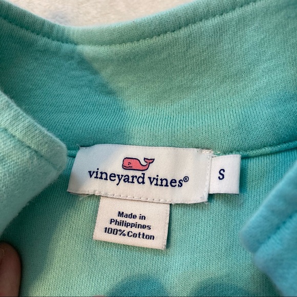 Vineyard Vines Teal and Navy Quarter Zip, Small - Picture 5 of 5